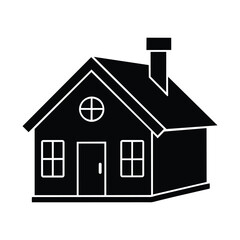 House Icon, Minimal Black Home Symbol Vector Illustration