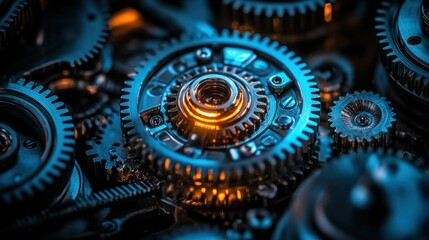 Detailed close-up of intricate gears