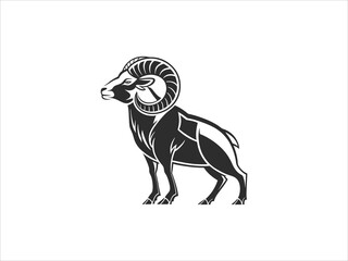Black and White Ram Goat Head Logos