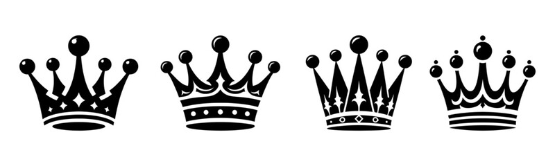 Minimal Royal Crown Icon Set