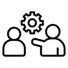 Founder & Co-founder Vector Line Icon Design