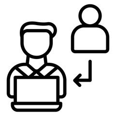 Freelancer to Business Owner Vector Line Icon Design