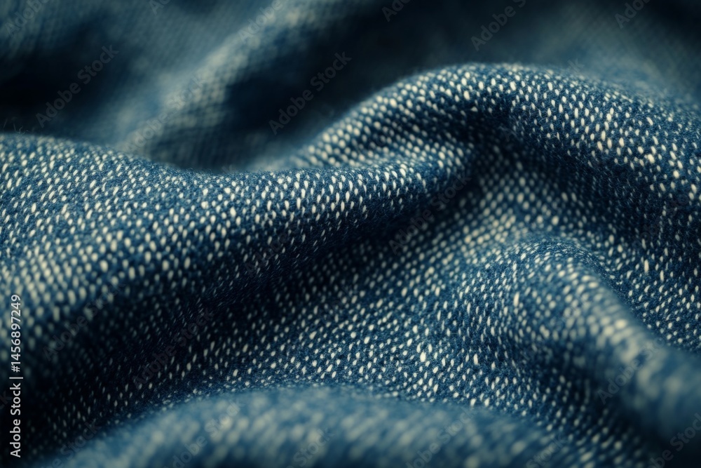 Aufkleber soft denim fabric flowing in gentle waves, creating an abstract textured background