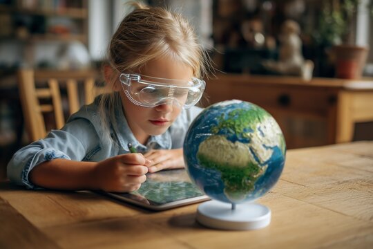 Child using interactive mental health game on tablet