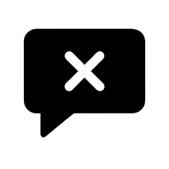 Obraz premium Delete message icon, black and white, for app design