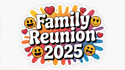 Family Reunion 2025 Colorful Design with Emojis