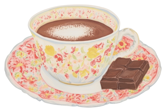 PNG Illustration the 1970s of hot chocolate dessert saucer drink.