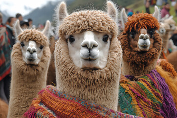 Fototapeta premium name : alpaca wool textile fair indigenous,