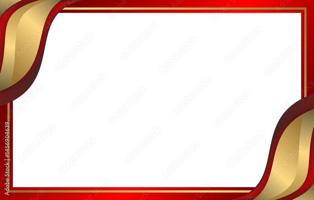 Fototapete a vector illustration design features a red and yellow banner background with a decorative red frame
