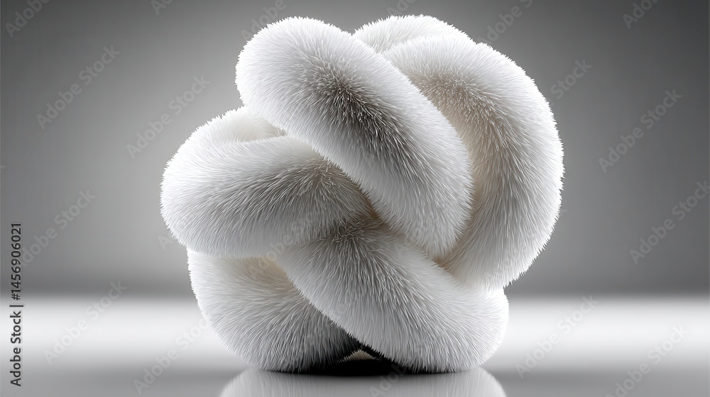 Poster plush abstract shape isolated on white background 3d design element.stock image
