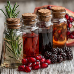 assorted natural essential oils still life