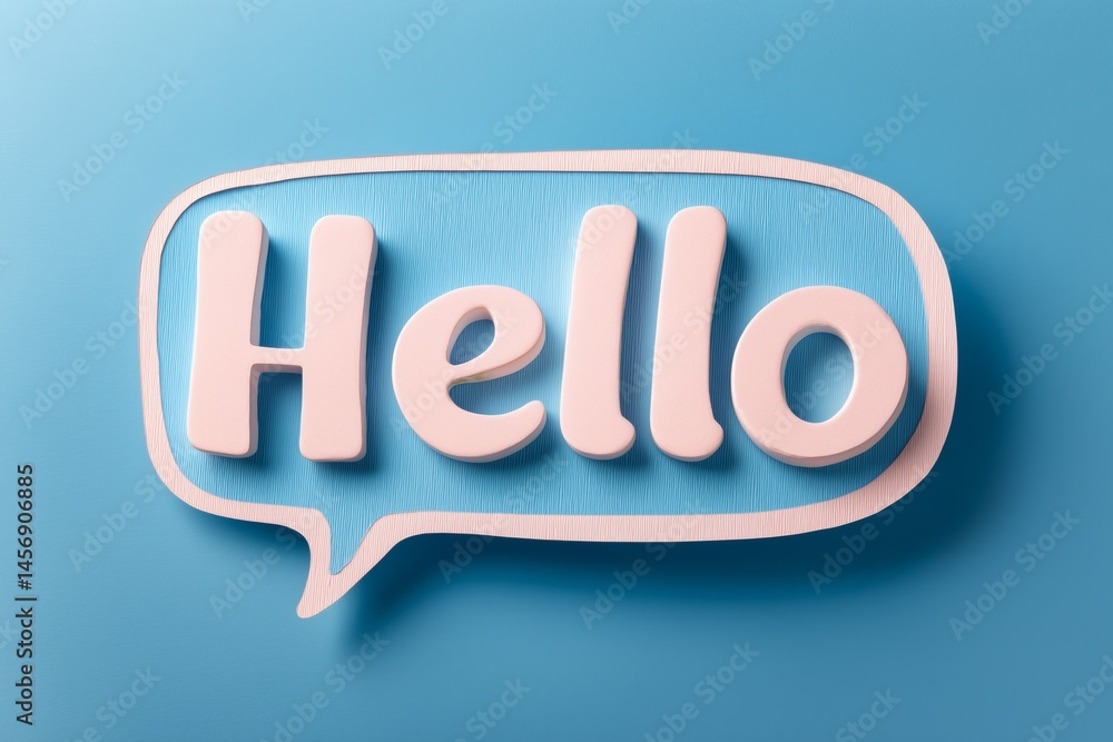 Poster hello salutation or greeting word to welcome someone or initiate a conversation. design with letters