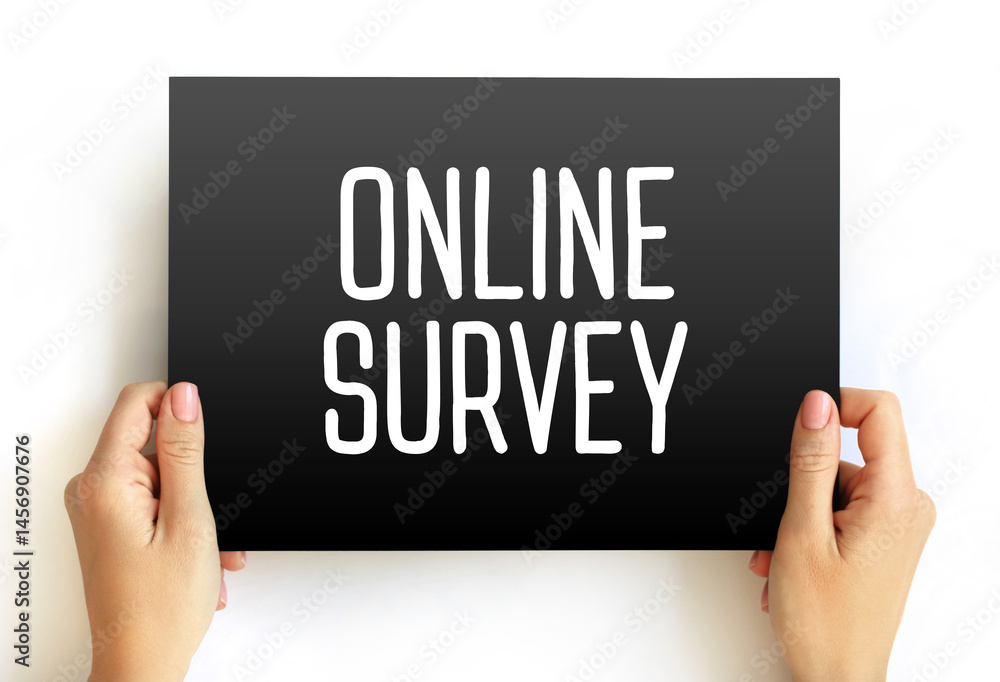 Poster online survey - structured questionnaire that your target audience completes over the internet, text