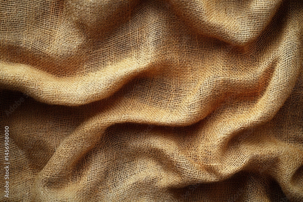 Aufkleber burlap fabric texture background showing folded cloth material