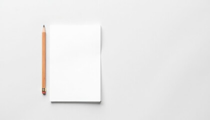 Sharp image of a pencil & notepad against a pure white backdrop , writing, pencil, school