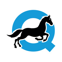 Initial Hores Logo combine with letter Q vector template