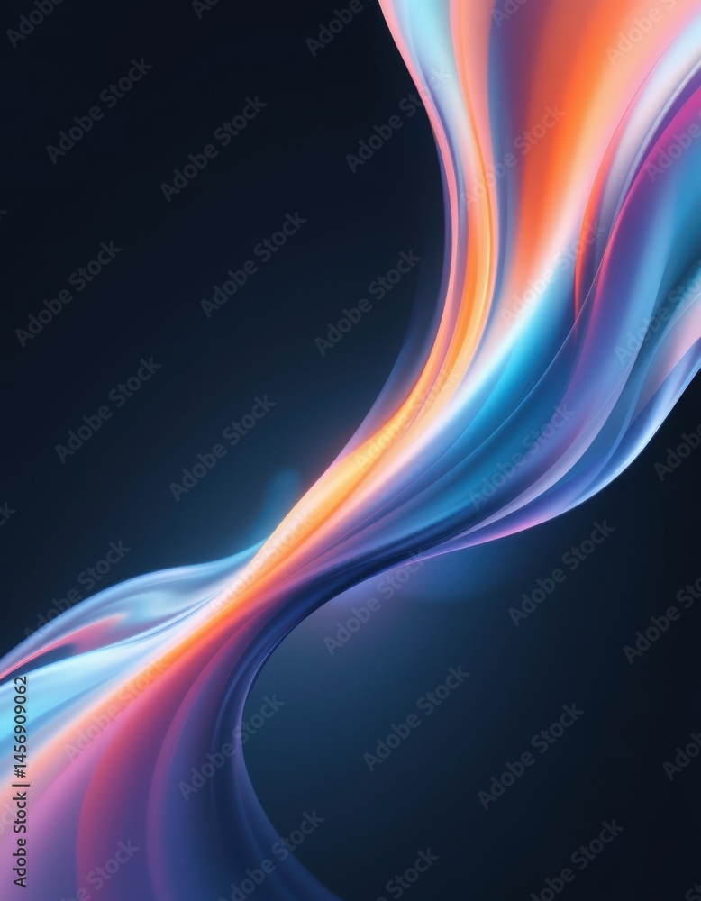 Poster create an abstract digital art piece featuring a gradient blob that has a glowing effect