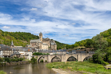 Historic Village of Estaing with Scenic Stone Bridge