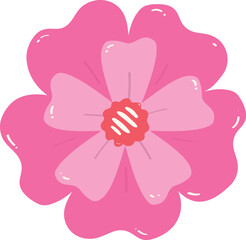 pink flower clipart isolated on white