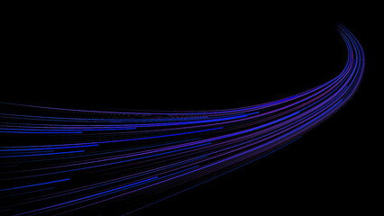 high speed purple line abstract technology background digital fiber hi tech concept. speed light line blur on dark background, data transfer simulation.