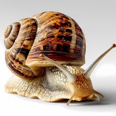 Closeup of a Large Snail Shell isolated on white Background