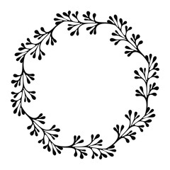 Botanical floral wreath frame vector illustration