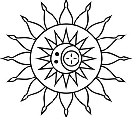 Sun And Moon Mandala Art