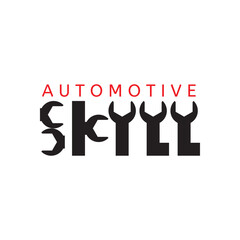 Automotive machinary skill logo design vector