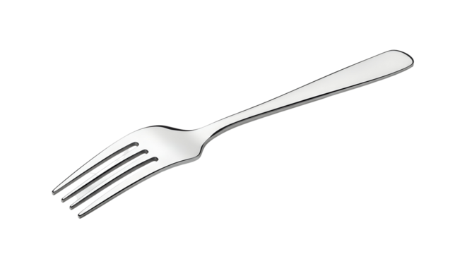 Silver fork isolated on black