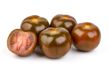 Fresh ripe kumatoes, isolated on white background.