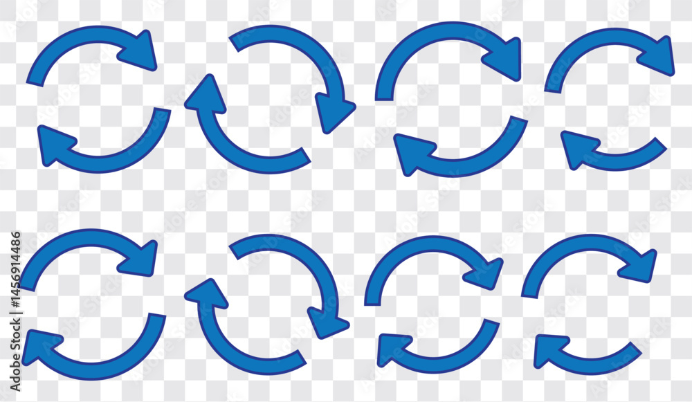 Poster circle arrow icon set. circular arrow icon, refresh, reload, rotation. repeat and reload icons set ,