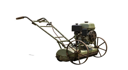 Vintage lawn mower isolated