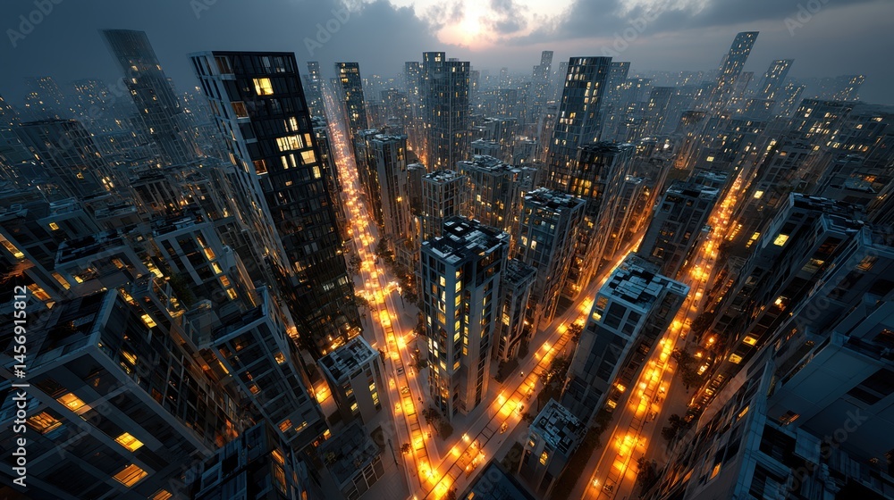 Aufkleber smart city digital world metaverse 3d ai artificial intelligence robot engineer digital technology s