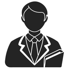 Teacher vector silhouette illustration isolated on white background