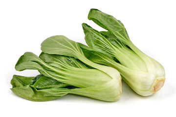 Fresh bok choy isolated on white background.