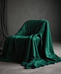 Naklejka premium Deep emerald velvet cloth, plush texture for sophisticated settings , rich, emerald green, design