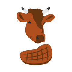 cow steak vector illustration design isolated beefsteak barbecue