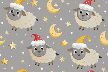 Adorable Polar Bear Cubs in Ice Caves Seamless Pattern