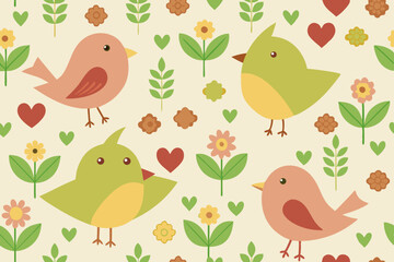 Seamless Pattern of Cute Black and White Cats Sitting