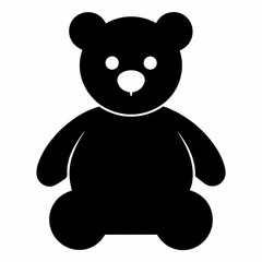 Teddy Bear icon vector silhouette illustration isolated on white background