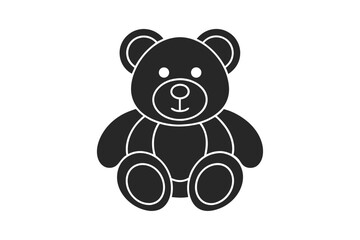 Teddy Bear icon vector silhouette illustration isolated on white background