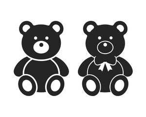 Teddy Bear icon vector silhouette illustration isolated on white background