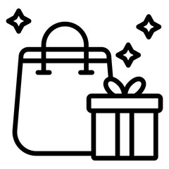 Shopping Festival Deals Vector Line Icon Design