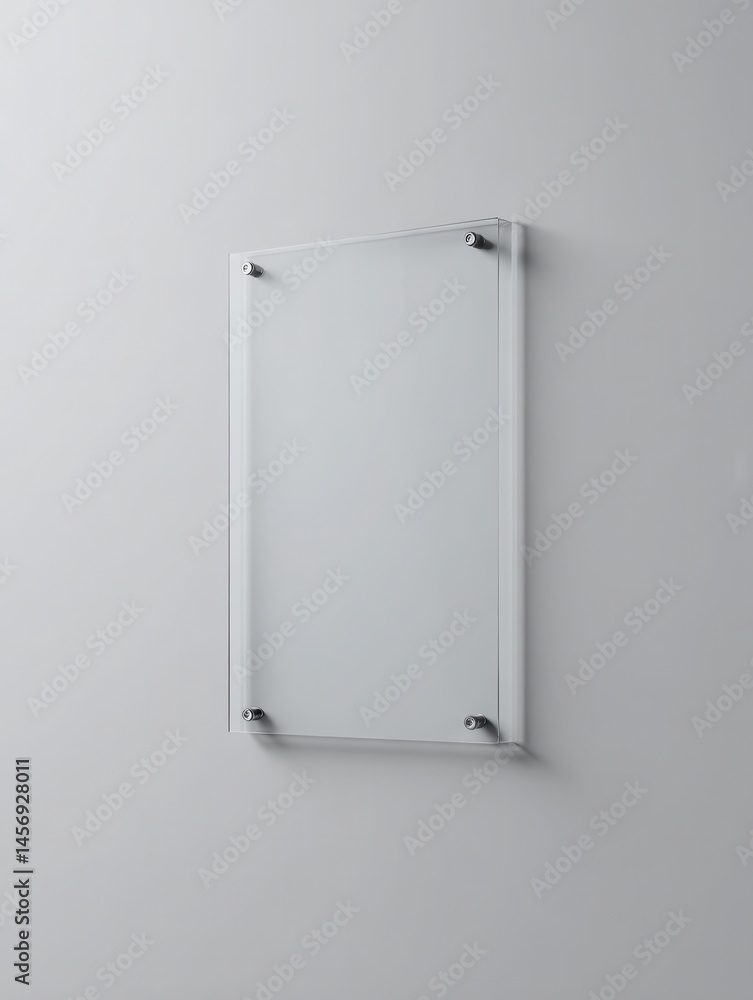 Aufkleber a stunning image of vertical perspective view of a transparent rectangular plexiglass plaque (portra