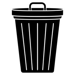 Trash bin vector silhouette illustration isolated on white background