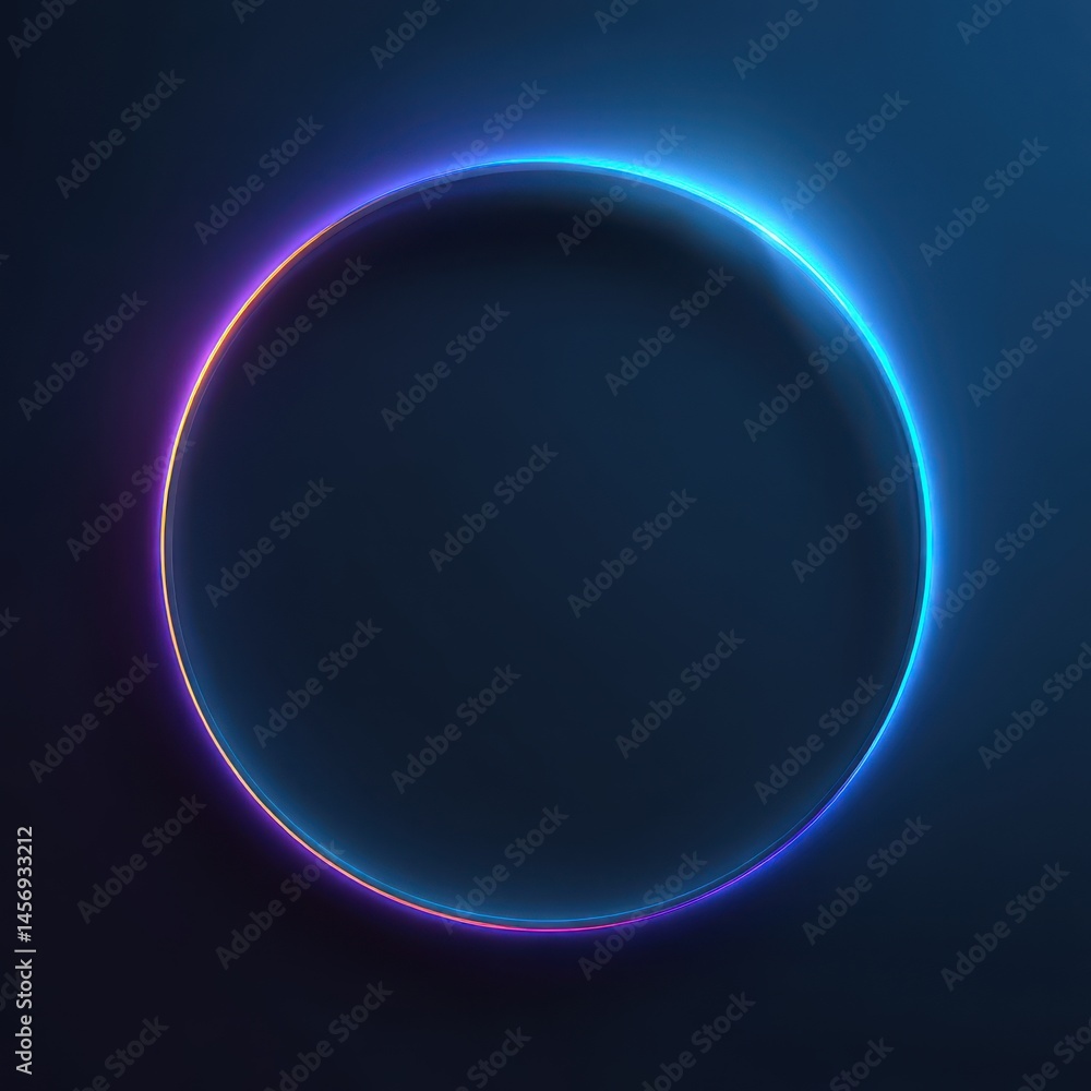 Poster a stunning image of glowing circular frame with soft inner light, elegant and minimal design, modern