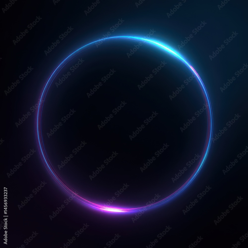 Poster a stunning image of glowing circular frame with soft inner light, elegant and minimal design, modern