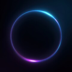 Obraz premium A stunning image of glowing circular frame with soft inner light, elegant and minimal design, modern and clean aesthetics, smooth gradient of deep blue, violet, and turquoise.