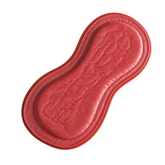 Textured crimson form showcasing organic contours on deep black background