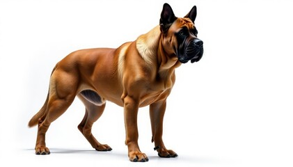 Obraz premium Majestic Mastiff, powerful stance, white background, background, pet, portrait